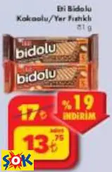ETİ BİDOLU KAKAOLU/YER FISTIKLI GOFRET